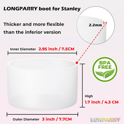 2-Pack Silicone Boot for Stanley Cup 30oz & 40oz, Anti-Slip & Noise Reducing Bottom Protector, BPA-Free Tumbler Base Cover for Quencher H2.0 30/40oz & IceFlow 20/30oz, Accessories for Car & Travel