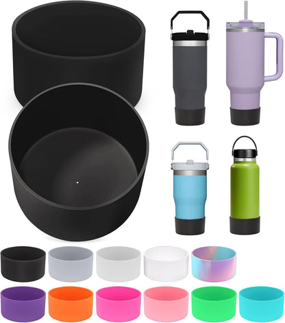 PICcircuit 2PCS for Stanley Boot, Silicone Bottom for Quencher Adventure 40oz 30oz IceFlow 20oz 30oz Bottle&for Hydroflask Tumbler 12-24oz for Stanley Cup Accessories Avoid Scratches&Noise