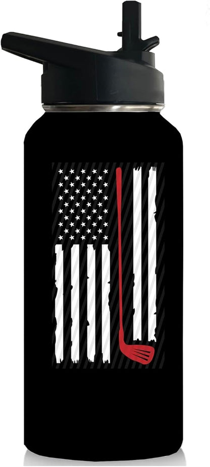 32oz Pickleball Water Bottle Insulated Vacuum Stainless Steel Tumbler Travel Mugs With Straw for Game Sport,Pickleball Accessories