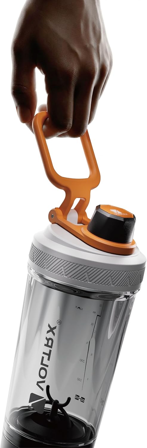 VOLTRX Electric Protein Shaker Bottle - USB Rechargeable Mixer Cup for Shakes and Meal Replacements, BPA-Free Tritan, 20oz