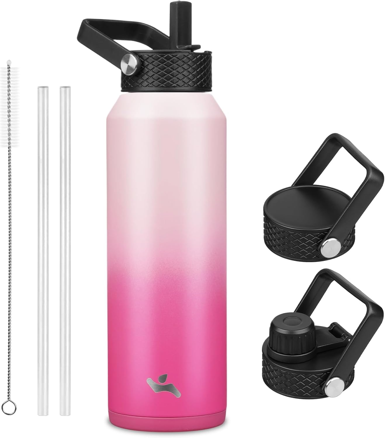 Konokyo 22oz Stainless Steel Bottles with 3 Lids Sport Insulated Water Bottle,Mint