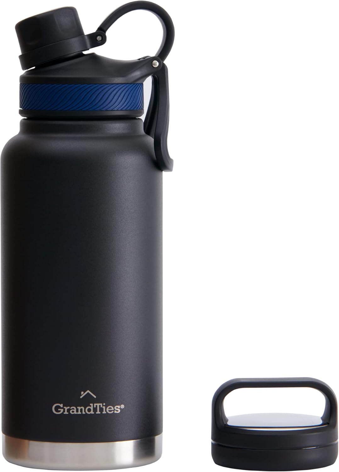GRANDTIES 2 Lids Sports Stainless Steel Water Bottles – Wide Mouth Vacuum Insulated Reusable Leak Proof BPA-Free Travel Metal Canteen, Thermal Bottles for Men Women Gym (Ivory White 32 oz)