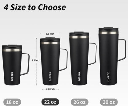 BJPKPK Insulated Tumbler with Handle, 18oz Insulated Tumblers with Lid and Straw, Stainless Steel Metal Water Bottles, Coffee Travel Mugs, Cups, Marshmallow
