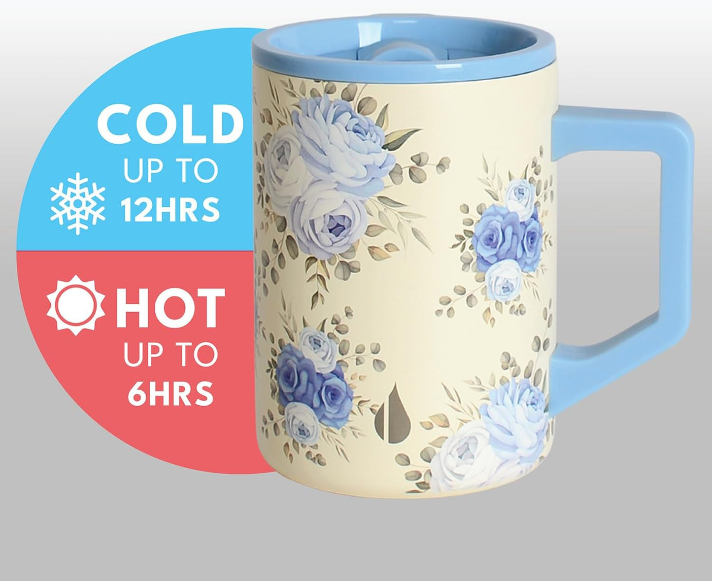 Elemental Insulated Coffee Mug - Triple-Wall Stainless Steel Summit Travel Cup for Hot and Cold Drinks - Thermal Coffee Mug with Lid and Handle for Camping, Office & Travel 16oz - Rainbow Speckle