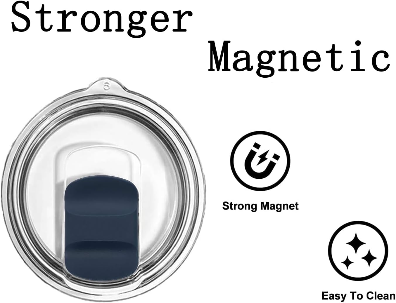 2 Pcs Magnetic Slider Replacement Block, Slider Lid Magnet for Yeti Lids 10 oz, 14oz, 16 oz, 20 oz, 26 oz, 30 oz (Black+Black)