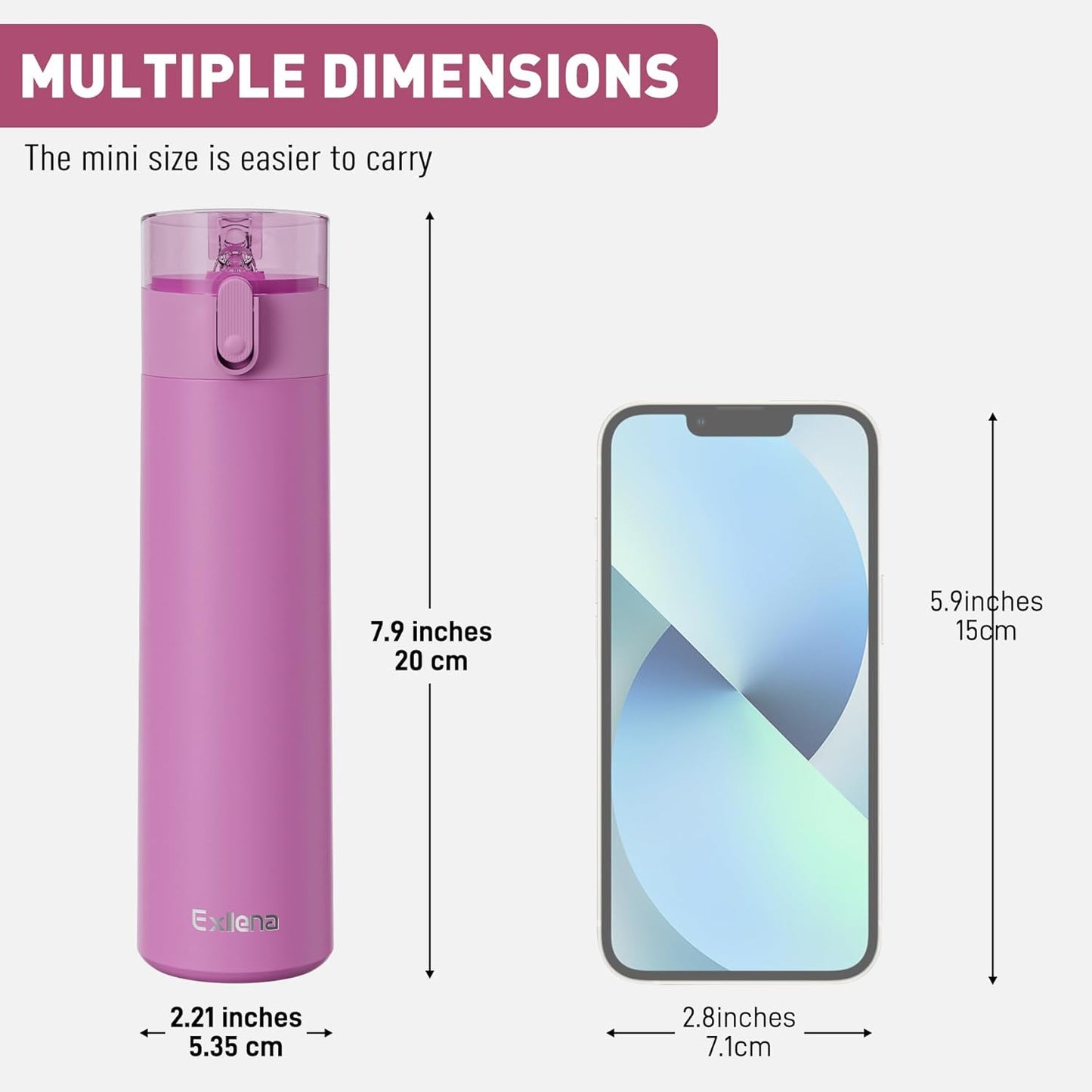 5oz Small Water Bottles with Straw, Mini Water Bottle with One-Hand Open Design, Leak-Proof Locking Lid for Hot&Cold Drinks, Small Travel Water Bottle - 100% Leakproof for School, Travel...(Mint)