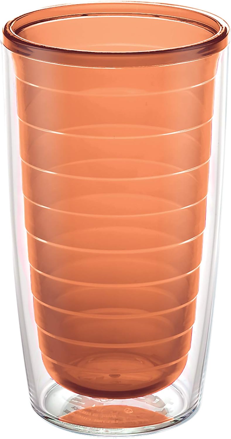 Tervis Clear & Colorful Tabletop Made in USA Double Walled Insulated Tumbler Travel Cup Keeps Drinks Cold & Hot, 16oz Mug, Clear