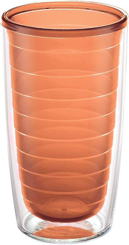 Tervis Clear & Colorful Tabletop Made in USA Double Walled Insulated Tumbler Travel Cup Keeps Drinks Cold & Hot, 16oz Mug, Clear
