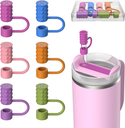 6 Pcs Straw Covers Caps, 0.4in/10mm Straw Toppers for Stanley Cup 30/40 oz, Starlight