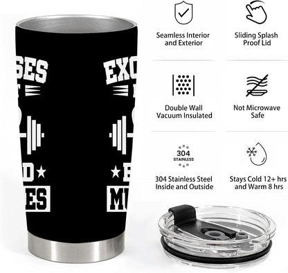 Gym Gifts for Women, Womens Fitness Workout Gifts, 20oz Stainless Steel Insulated Tumbler with Lid & Straw