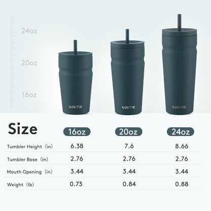 COKTIK 24oz Insulated Tumbler with Lid and Straw Iced Coffee Cup Reusable Stainless Steel Travel Mug Water Bottle Cupholder Friendly for Women Men Her Him (Blush)