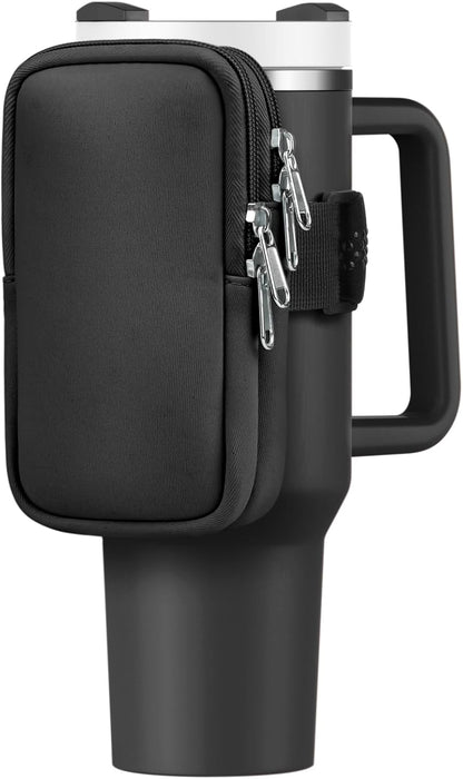 Water Bottle Pouch For Stanley Cup 40oz 30oz, Running Water Bottle Bag for Cards, Keys, Phone, Gym Accessories For Men Women, Travel Tumbler Mug Pouch Compatible With Stanley, Simple Modern