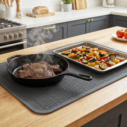 MicoYang Silicone Dish Drying Mat for Multiple Usage,Easy clean,Eco-friendly,Heat-resistant Silicone Mat for Kitchen Counter,Sink,Bar,Bottle,or Cup Green M 17 inches x 6 inches