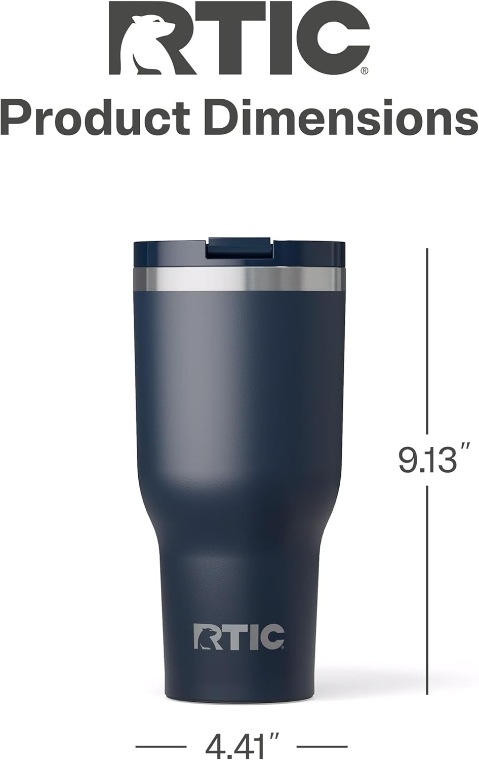 RTIC 20oz Essential Tumbler with Lid, Ceramic Lined, Insulated, Stainless Steel, Metal, Double Wall Vacuum-Insulation, Travel Cup for Iced Coffee, Tea, Hot and Cold Drink, Graphite