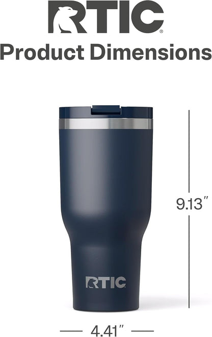 RTIC 20oz Essential Tumbler with Lid, Ceramic Lined, Insulated, Stainless Steel, Metal, Double Wall Vacuum-Insulation, Travel Cup for Iced Coffee, Tea, Hot and Cold Drink, Graphite