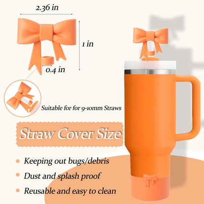 Bow Silicone Protective for Stanley Boot for 20/30/40Oz, 2 Pack for Stanley Cup Accessories Compatible 12-24Oz for Hydroflask Boot and More (Pink Set)