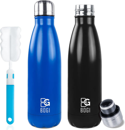 BOGI 17oz Insulated Water Bottle Double Wall Vacuum Stainless Steel Water Bottles, Leak Proof Metal Sports Water Bottle Keeps Drink Hot and Cold - Perfect for Outdoor Sports Camping Biking (Purple)