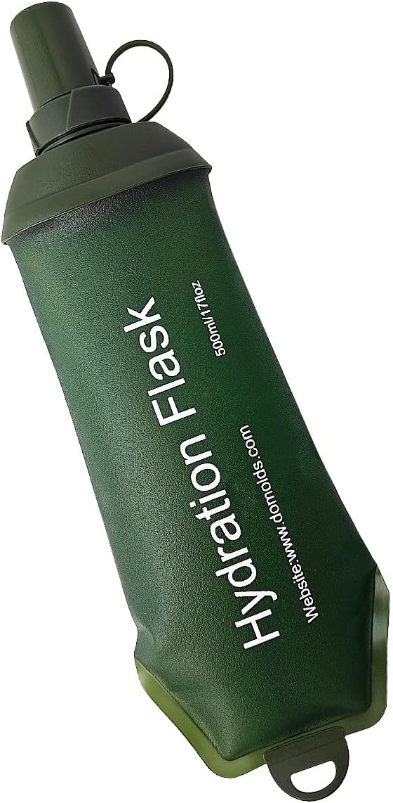 WILDREEDS 500ml Soft Flask, TPU Collapsible Soft Water Bottle for Hydration Pack, Running Vest, Folding Water Bottle for Hiking Cycling Climbing-1Pcs, White