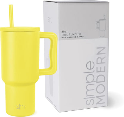 Simple Modern 40 oz Trek Tumbler with Handle and Straw Lid | Cup Holder Friendly Insulated Stainless Steel Travel Mug | Sea Glass Sage - Colors A