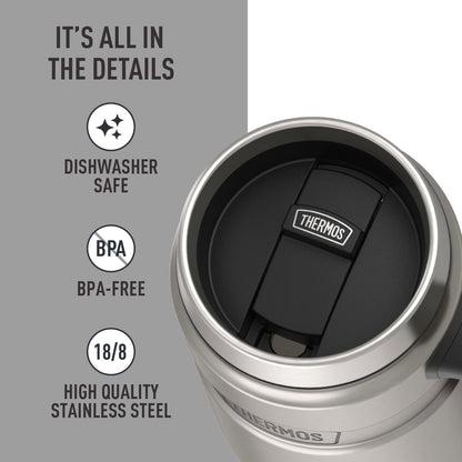 Thermos Stainless King 16 Ounce Coffee Desk Mug, Matte Steel