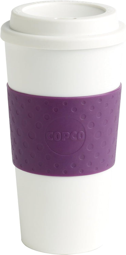 Copco Acadia 16 oz Travel Mug - Insulated Reusable Coffee Tumbler with Double-Walled Plastic, Leak-Proof Lid, BPA-Free - Portable Mug for Hot & Cold Drinks, Cup Holder Friendly (Blue)