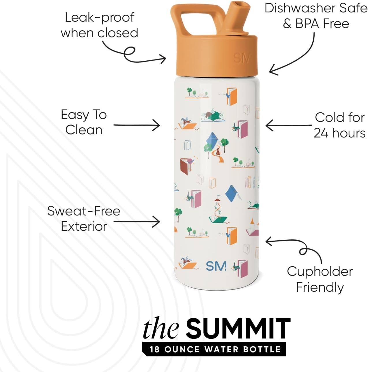 Simple Modern Kids Water Bottle with Straw Lid | 14oz Insulated Stainless Steel Kids Tumbler & Spill Proof Toddler Cup for School, Girls, Boys | Summit | Chloe Floral - Colors A