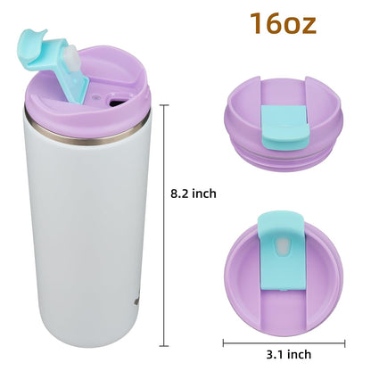 Konokyo Tumbler with Lid, 16 oz Travel Coffee Mug Double Wall Vacuum Stainless Steel Thermal Metal Cup Insulated Water Bottle,Navy Blue