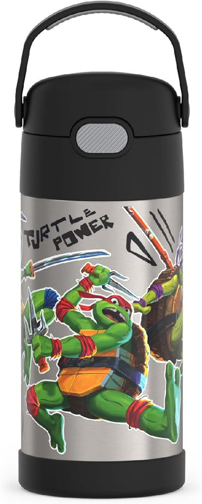 THERMOS FUNTAINER Water Bottle with Straw - 12 Ounce - Kids Stainless Steel Vacuum Insulated Water Bottle with Lid, Bluey - Colors B