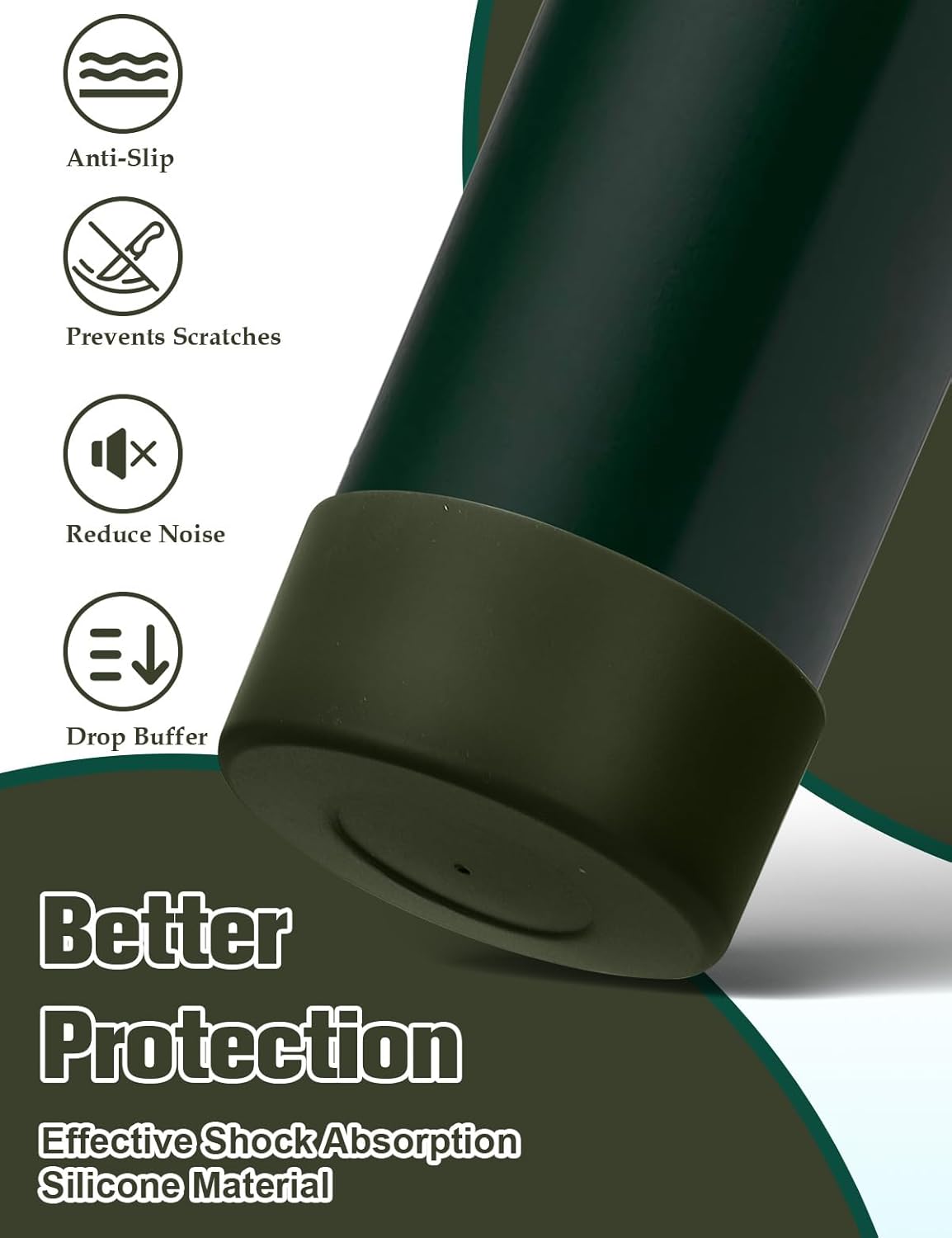 Mity rain 2PCS Silicone Boot for Owala Water Bottle 24 oz 32 oz, Anti-Slip Protective Sleeve Bottom Bumper Protector for FreeSip Stainless Steel Water Bottles Accessories