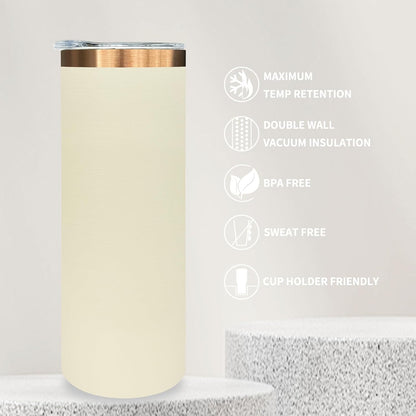 20 oz Skinny Tumblers Bulk, Stainless Steel Insulated Tumbler with Lids and Straws, Slim Double Wall Powder Coated Travel Coffee Mugs Reusable Cup for Hot Cold Drinks (Black,1 pack)