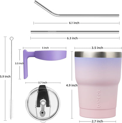 BJPKPK Tumbler With Handle And Straw Lid 40 oz Stainless Steel Insulated Coffee Tumbler Cups For Home, Office or Car,Turquoise