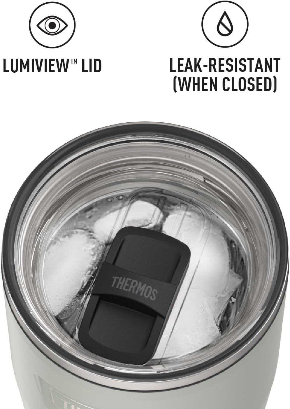 THERMOS ICON SERIES, Stainless Steel Tumbler with Slide Lock, 18 Ounce, Mystic Navy