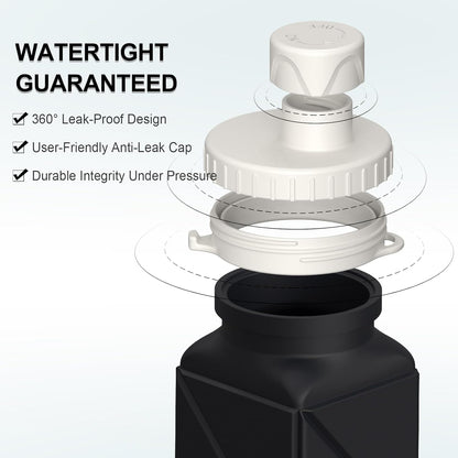 BEAUTAIL Collapsible Water Bottles 20.6oz, Silicone Foldable Portable Travel Water Bottle, Lightweight Reusable Leakproof for Traveling Camping Hiking Cycling Yoga Sports Outdoor
