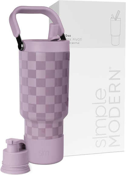 Simple Modern Trek Pivot | 40oz Flip Straw Tumbler with Handle | Water Bottle & Boot | Interchangeable Straw & Chug Lids | Insulated Stainless Steel Jug | Gym Sports Outdoors | Forest - Colors A