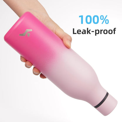 Konokyo Insulated Water Bottle with Strap,18 oz Double Wall Stainless Steel Vacuum Bottles Metal Water Flask,Macaron Green - Colors B