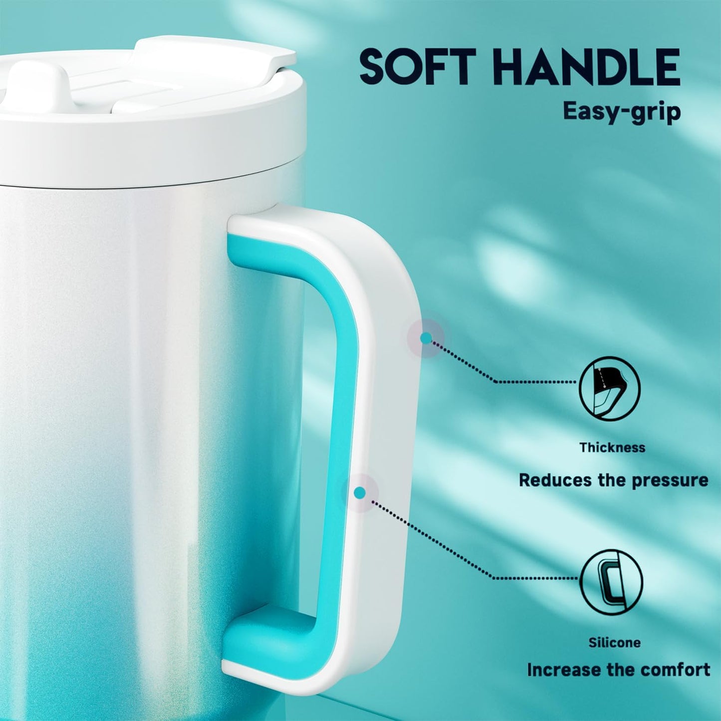 Meoky 32 oz Tumbler with Handle and Flip Straw, 100% Leakproof Tumbler with Lid and Straw, Stainless Steel Insulated Cup, Cupholder Friendly, Keeps Cold for 24 Hours (Night)