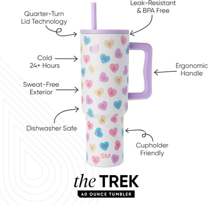 Simple Modern 40 oz Trek Tumbler with Handle and Straw Lid | Cup Holder Friendly Insulated Stainless Steel Travel Mug | Sea Glass Sage - Colors B
