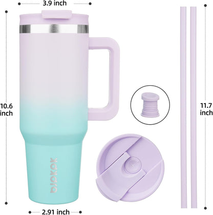 BJPKPK 30oz Stainless Steel Insulated Tumbler With Handle And Lid Straw Travel Coffee Mug Thermal Cup,Black