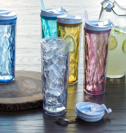 Cupture Crystal Click & Seal Shake Tumbler Cup for Hot or Cold Drinks - 22 oz (Black Diamond)