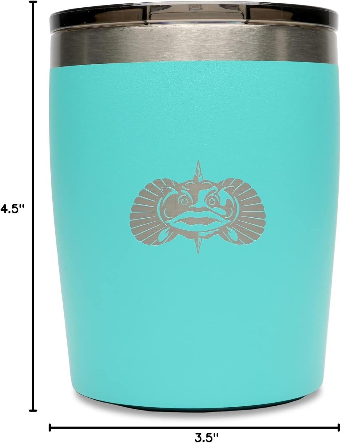 Toadfish Non-tipping 10oz Double Wall Insulated Stainless Steel Rocks Tumbler w/ East Slide Lid - Graphite