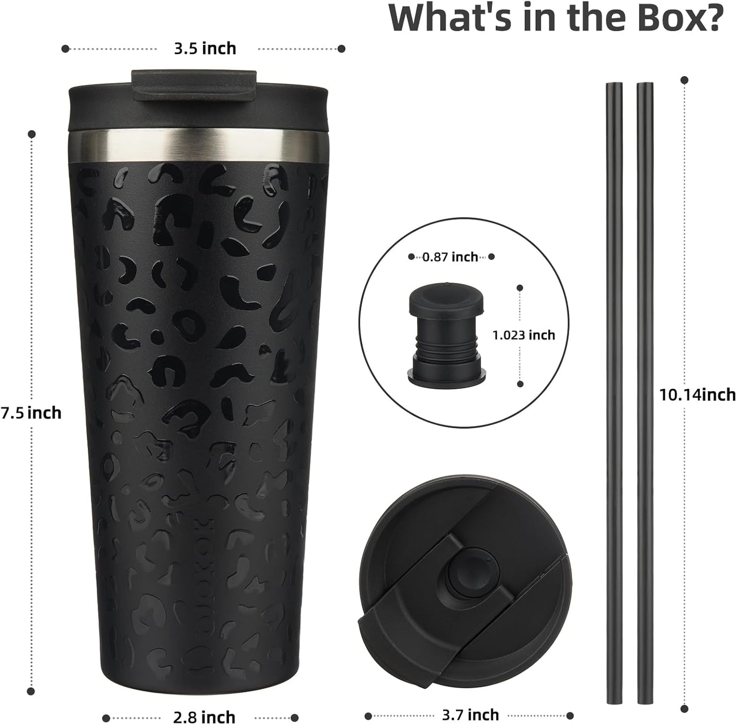 BJPKPK 22oz Insulated Tumbler With lid And Straw Stainless Steel Tumblers Travel Coffee Mug Reusable Thermal Cup,Sky