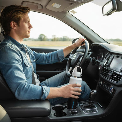 SENDESTAR 40oz Water Bottle Wide Mouth Stainless Steel Vacuum Insulated Double Wall with Straw Lids Fit in Any Car Cup Holder