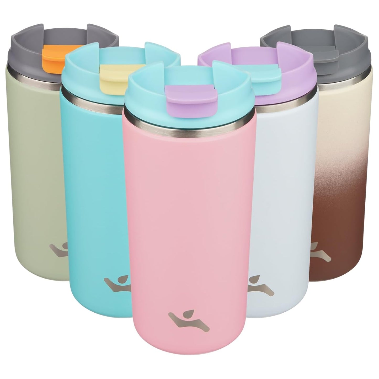 Konokyo Tumbler with Lid, 16 oz Travel Coffee Mug Double Wall Vacuum Stainless Steel Thermal Metal Cup Insulated Water Bottle,Navy Blue