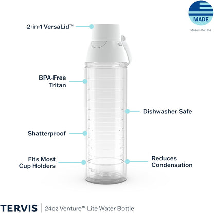Tervis Venture Lite Pickleball Made in USA Double Walled Insulated Tumbler Travel Cup Keeps Drinks Cold & Hot, 24oz Water Bottle, Classic