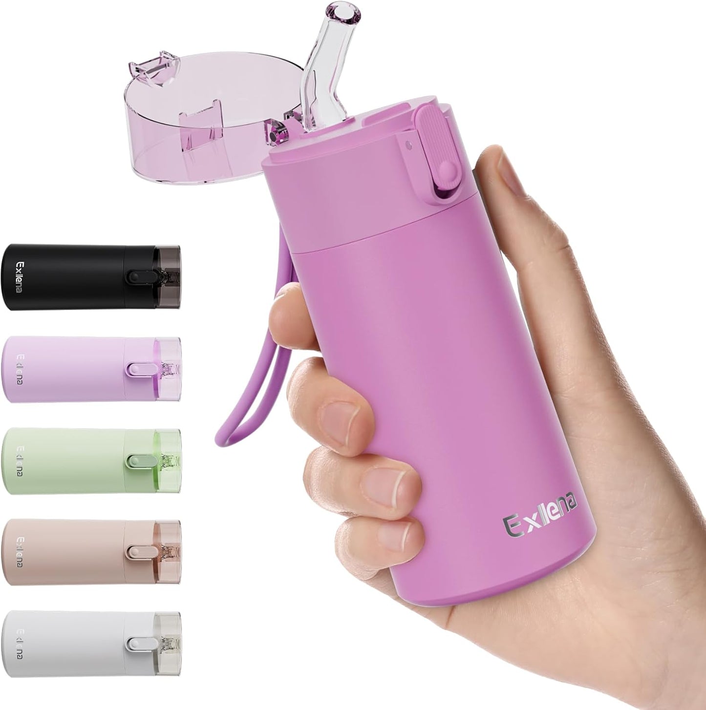 5oz Small Water Bottles with Straw, Mini Water Bottle with One-Hand Open Design, Leak-Proof Locking Lid for Hot&Cold Drinks, Small Travel Water Bottle - 100% Leakproof for School, Travel...(Mint)