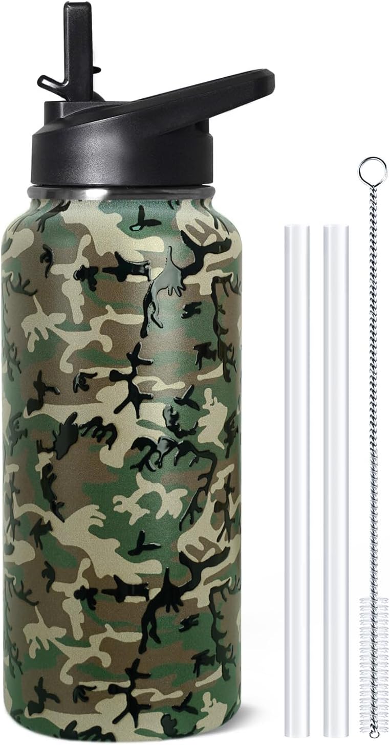32 oz Pickleball Insulated Water Bottle with Straw - Pickleball Gym Hiking Sports Coffee Mug | Perfect Pickleball Gifts for Women, Pickleball Decor Accessories