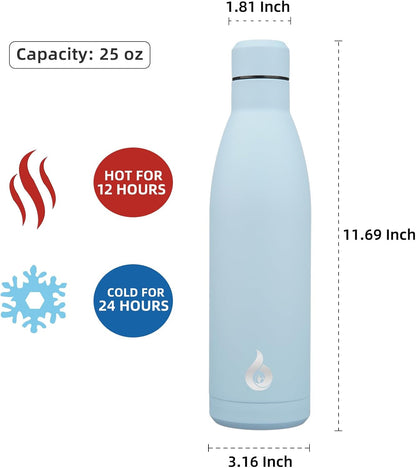BJPKPK Insulated Water Bottle 12oz Small Stainless Steel Water Bottles Reusable Metal Thermal Keep Cold and Hot,Dreamy Purple - Colors A