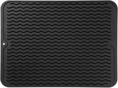 MicoYang Silicone Dish Drying Mat for Multiple Usage,Easy clean,Eco-friendly,Heat-resistant Silicone Mat for Kitchen Counter,Sink,Bar,Bottle,or Cup Green M 17 inches x 6 inches