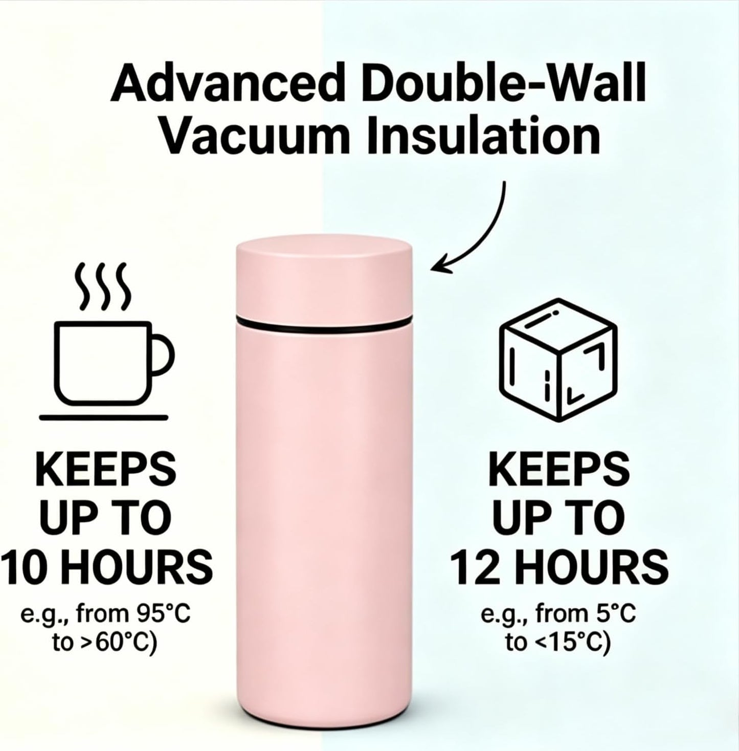 Insulated Water Bottle with Tea Infuser, Stainless Steel Insulated Flask, Leak Proof ，Vacuum Tumbler for Coffee, Tea and Drinks, BPA Free, Keeps Drinks Hot or Cold, 11oz (Green)
