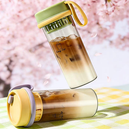 Fruit Infuser Water Bottle,17oz, Clear Water Bottle, Leakproof Plastic Water Bottle,Lightweight for Coffee, Tea, Fruit and Drinks, Shatter Proof, Reusable for Indoor & Outdoor(Orange)